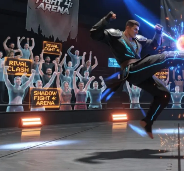 Shadow Fight 4: Arena bajnoki pillanat egy stadionban
